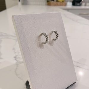 Silver half hoop earrings